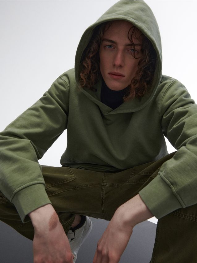 Bluza z efektem sprania - light olive - 3037L-81X - RESERVED