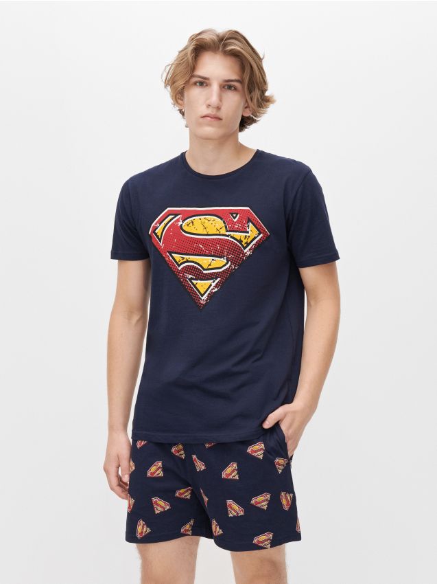 Pyžamová souprava s kraťasy Super-Man - tmavomodrá - 3128D-59X - RESERVED