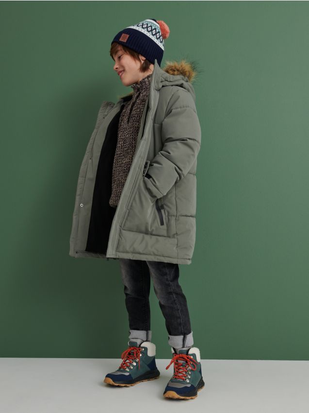 Quilted coat with recycled polyester insulation - brownish green - 3439G-78X - RESERVED