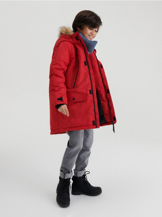 Coat with recycled-fabric down filling - red - 3462G-33X - RESERVED