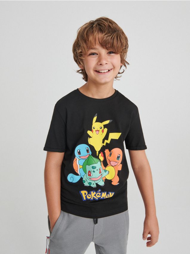 Tričko s potiskem Pokémon - černý - 3552G-99X - RESERVED