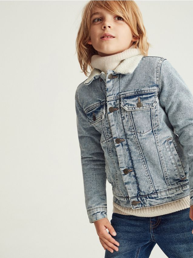 Jeansowa katana z kołnierzem - blue jeans - 4241G-55J - RESERVED