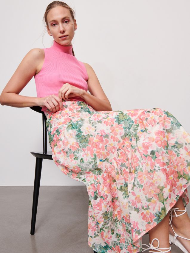 Jupe fleurie - Multicolore - 4531A-MLC - RESERVED