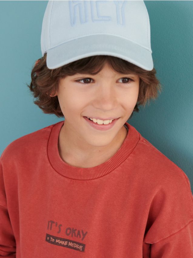 Cap with slogan - pale blue - 5011G-05X - RESERVED