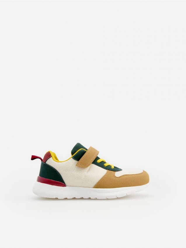 Sneakersy z łączonych materiałów - dark green - 5474E-79X - RESERVED