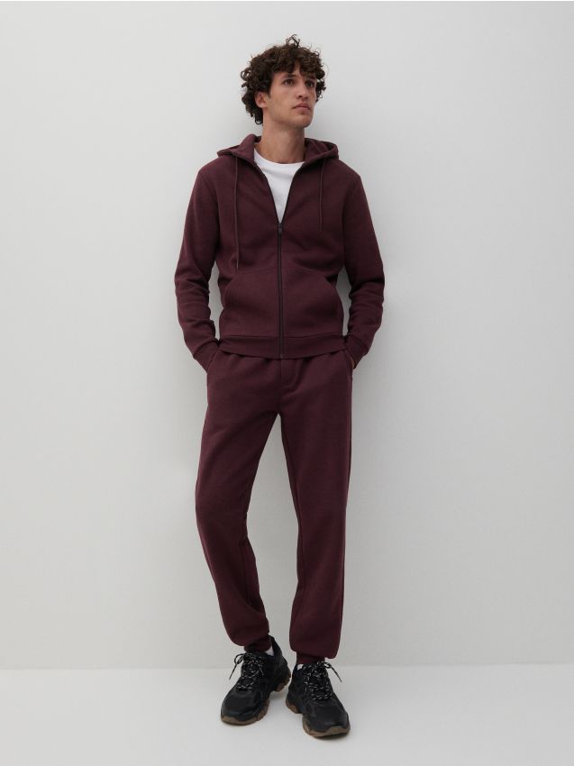 Regular fit tracksuit bottoms - maroon - 5987H-83X - RESERVED