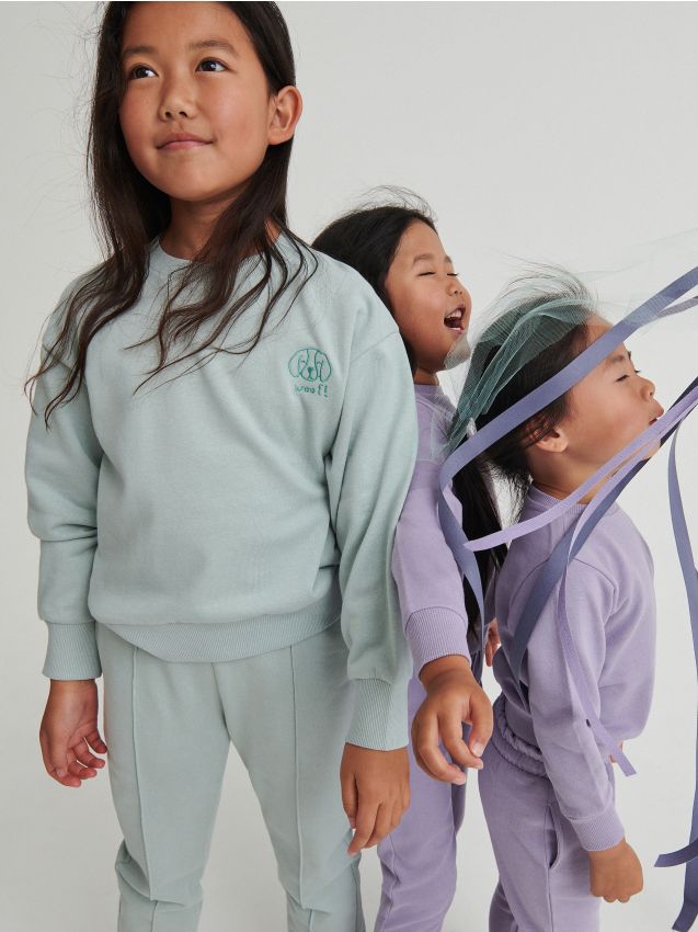Sweatshirt with embroidery - light turquoise - 6075G-60X - RESERVED