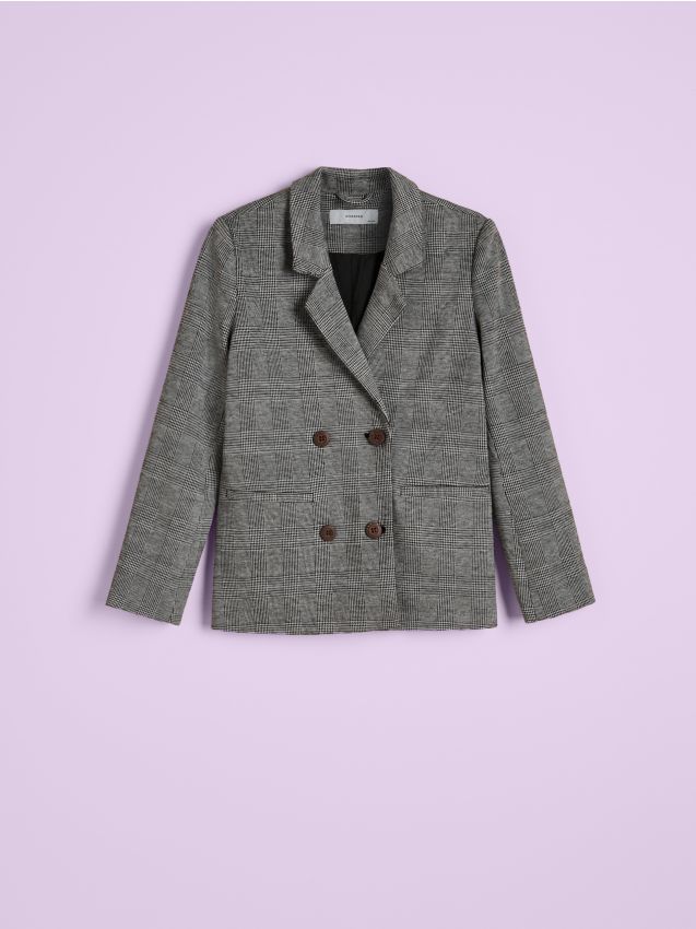 Żakiet w kratę - dark grey - 6090G-90X - RESERVED