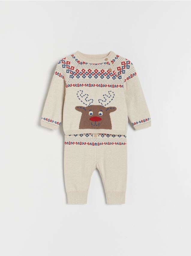 BABIES` SWEATER & TROUSERS - béžová - 6126I-08M - RESERVED