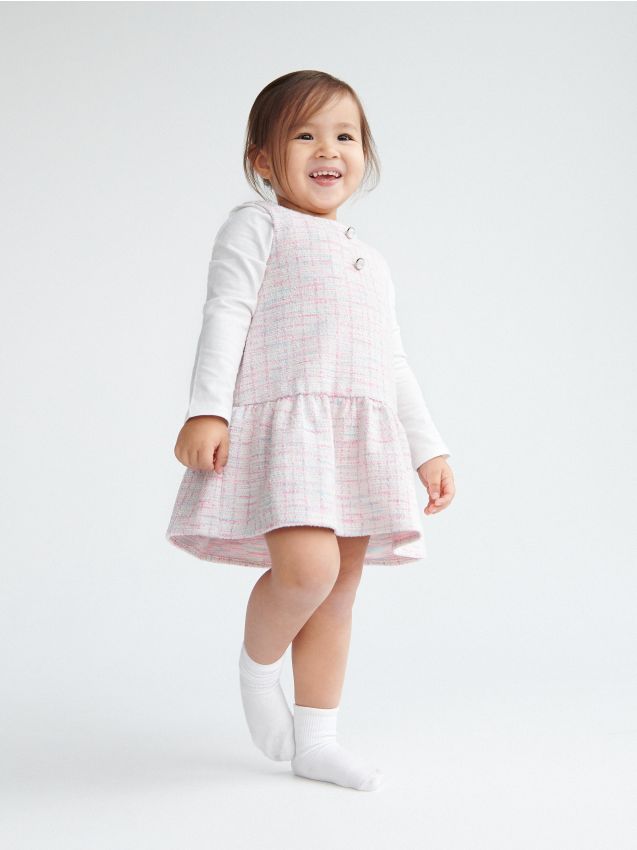 Tweed dress - pastel pink - 6177G-03X - RESERVED