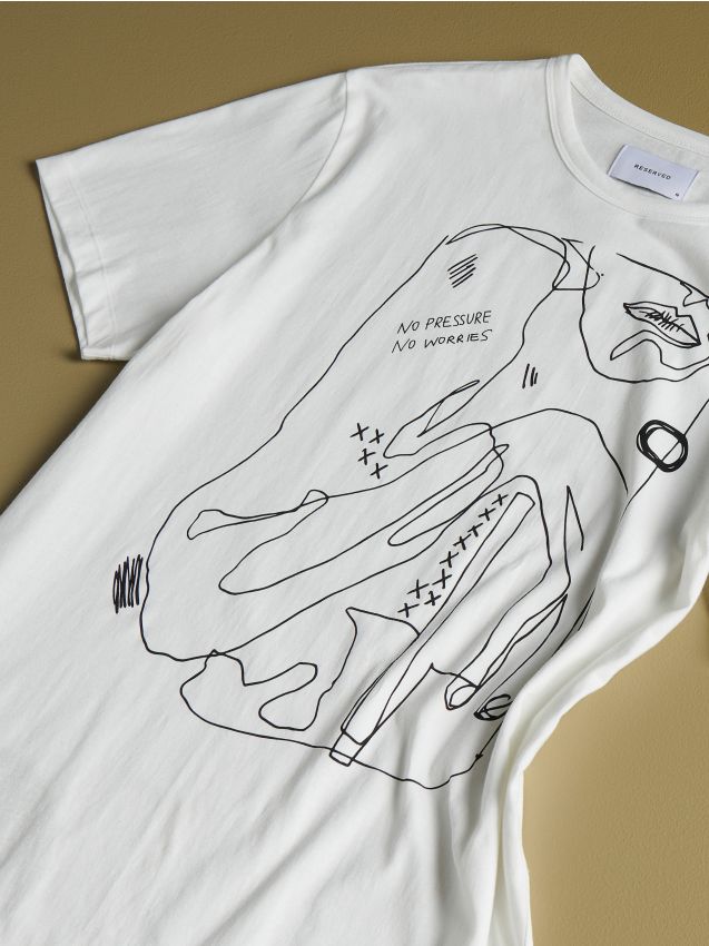 T-shirt with embroidery - cream - 6182H-01X - RESERVED