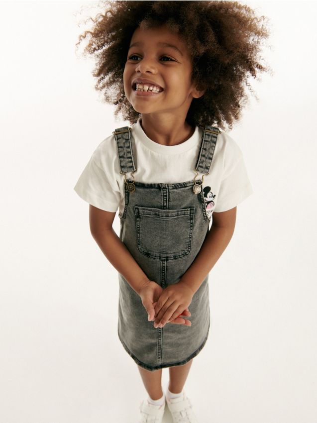 Denim dungaree skirt - black - RESERVED