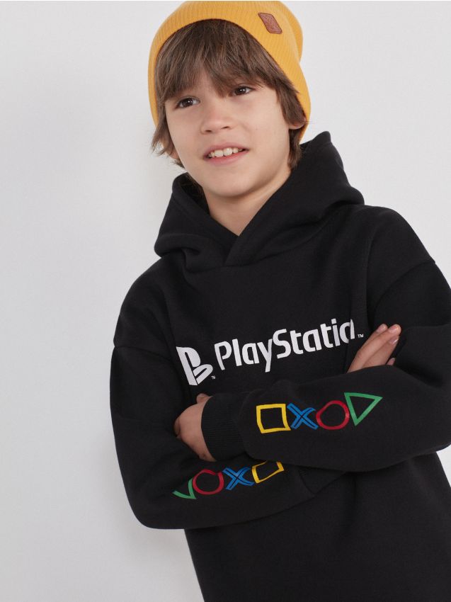 Mikina s kapucí Playstation - černý - 6505A-99X - RESERVED