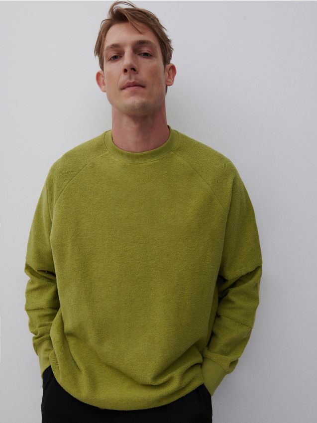 Bawełniana bluza basic - yellow green - 6752H-71X - RESERVED