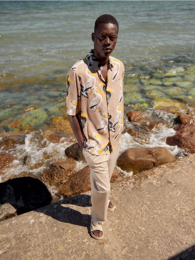 Chemise à motif - vert foncé - RESERVED