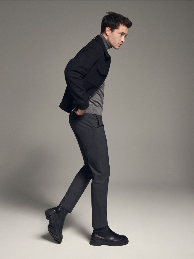 Pantaloni chino slim - gri-închis - 7234H-90M - RESERVED