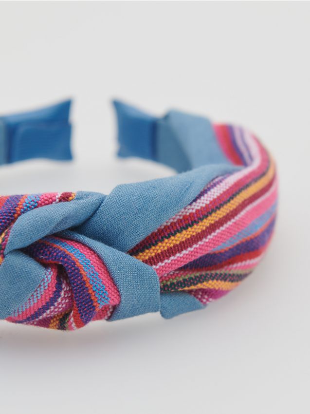 Decoratively braided headband - blue - 7500E-55X - RESERVED