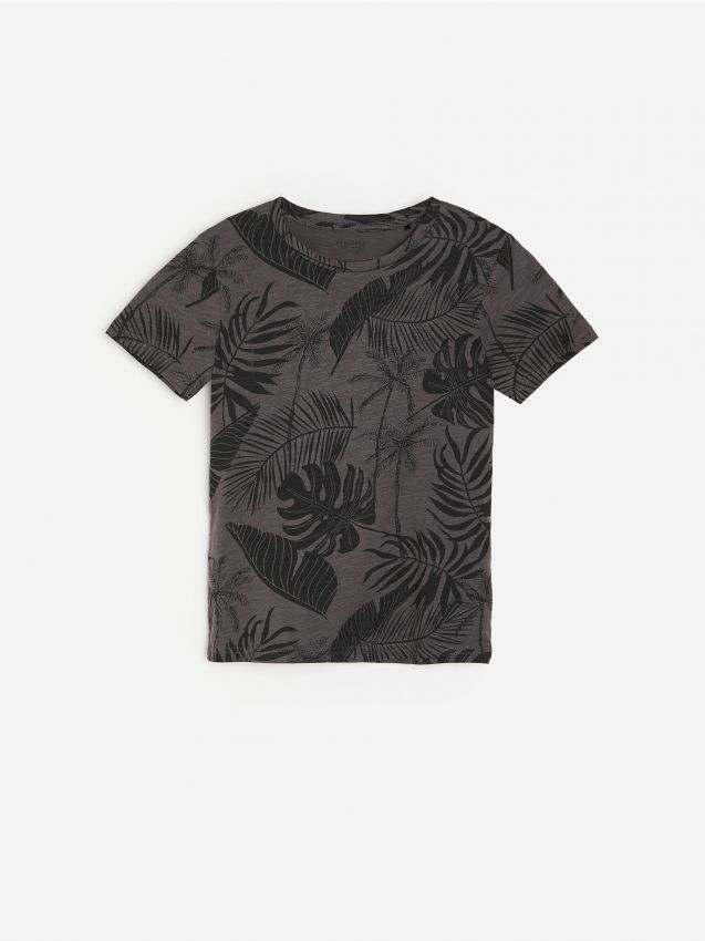 BOYS` T-SHIRT - dark grey - 7623D-90X - RESERVED