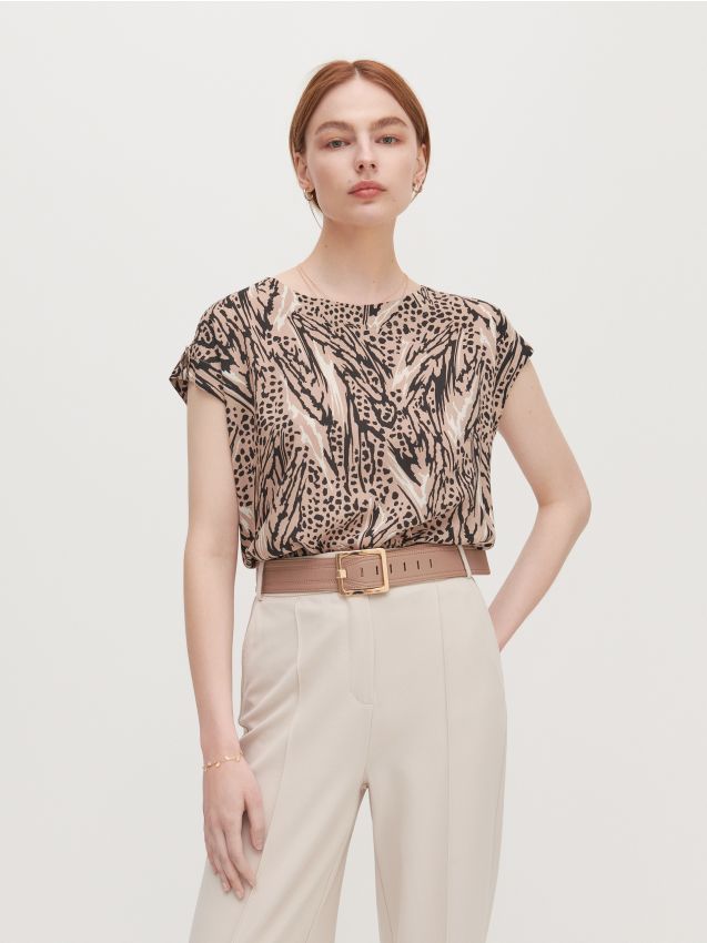 Wzorzysta bluzka - wielobarwny - 7694C-MLC - RESERVED