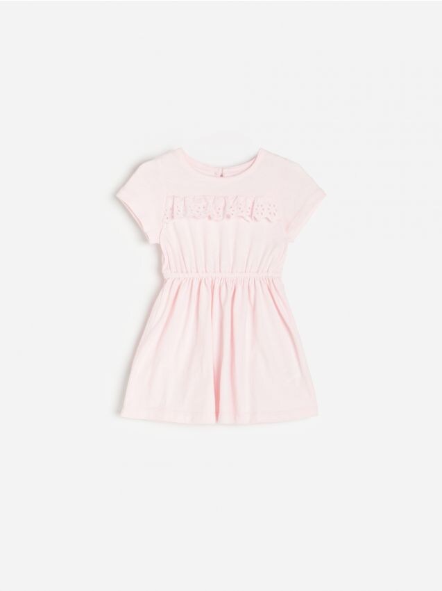 Sukienka z haftem angielskim - pastel pink - 7822E-03X - RESERVED