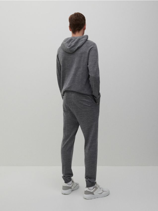 Merino wool jersey trousers - mid grey - 8181K-85M - RESERVED