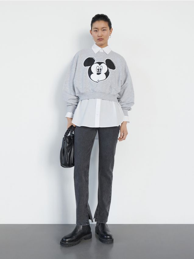 Mikina Mickey Mouse - světle šedá - 8347B-09M - RESERVED