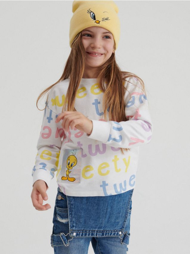 GIRLS` T-SHIRT - білий - 8358K-00X - RESERVED