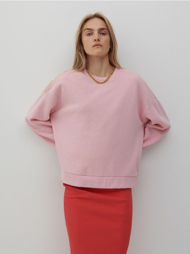 Мягкий свитшот oversize - пастельный розовый - 8536L-03X - RESERVED
