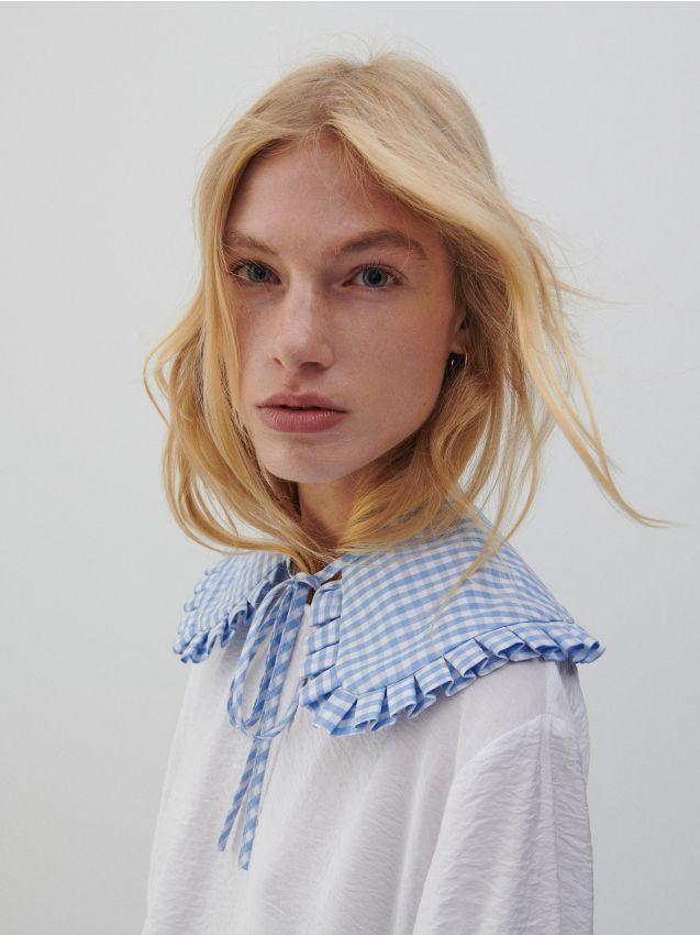 Check cotton collar - multicolor - 8757L-MLC - RESERVED