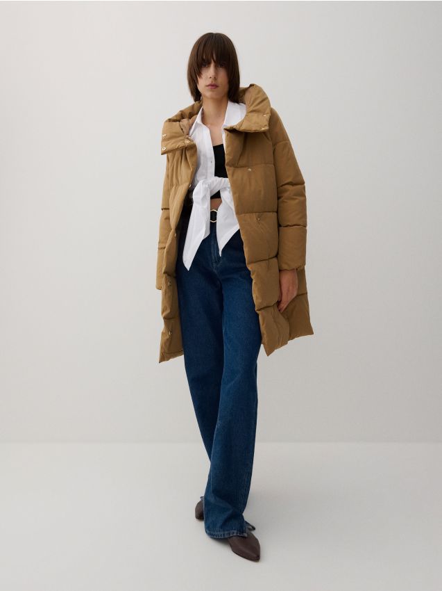 Quilted coat - golden brown - 9653B-82X - RESERVED