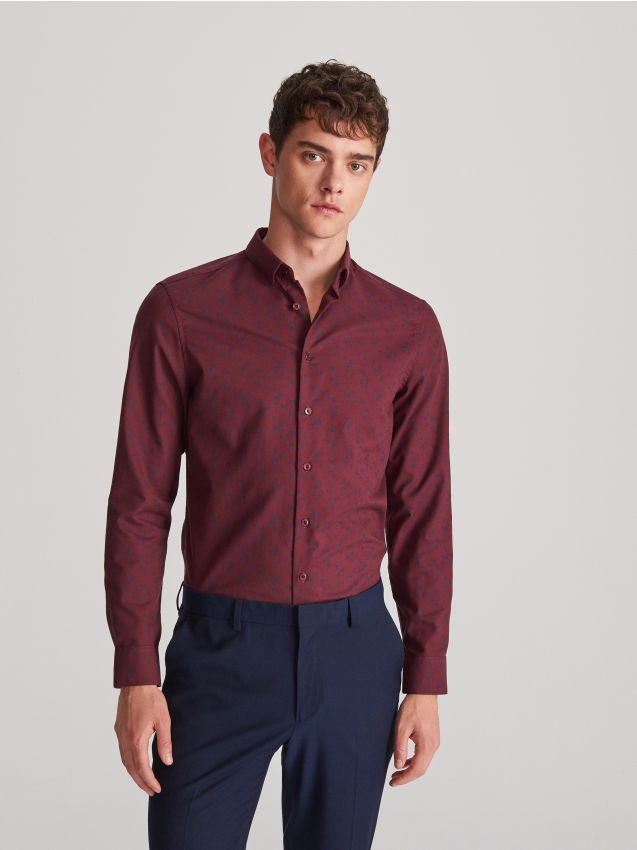 Shirt in organic cotton - brown - WG636-83P - RESERVED