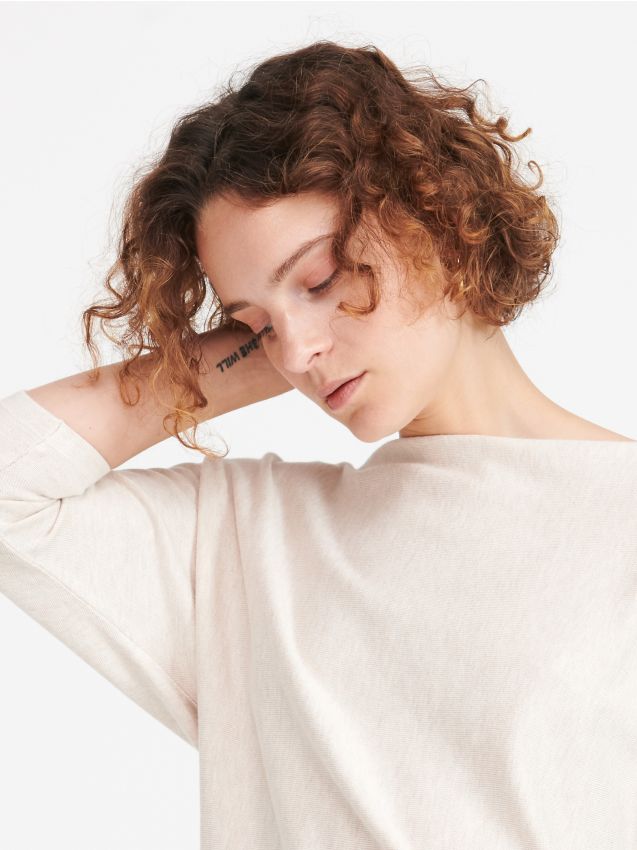 Plain jumper - beige - WI408-08M - RESERVED