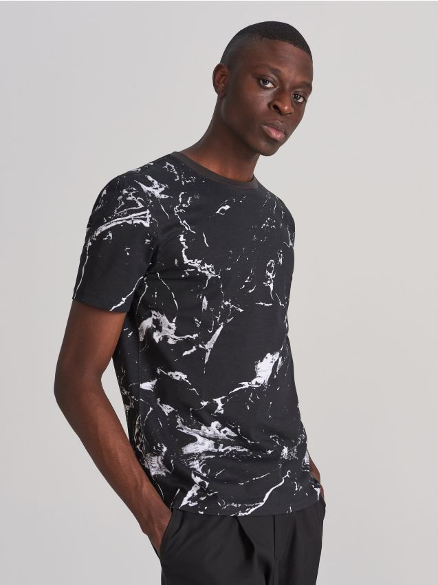 T-Shirt Aus Bio-Baumwolle - schwarz - WL931-99X - RESERVED