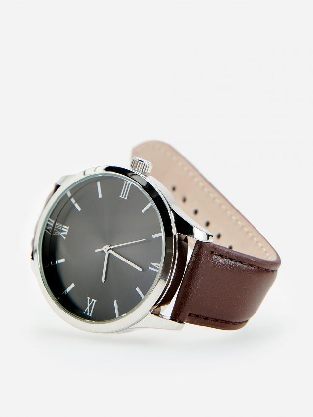 Watch with leather strap - brown - WZ381-88X - RESERVED