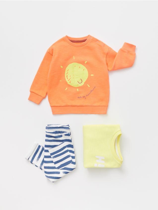 Sweatshirt Aus Baumwolle mit aufdruck - orange - XF153-32X - RESERVED