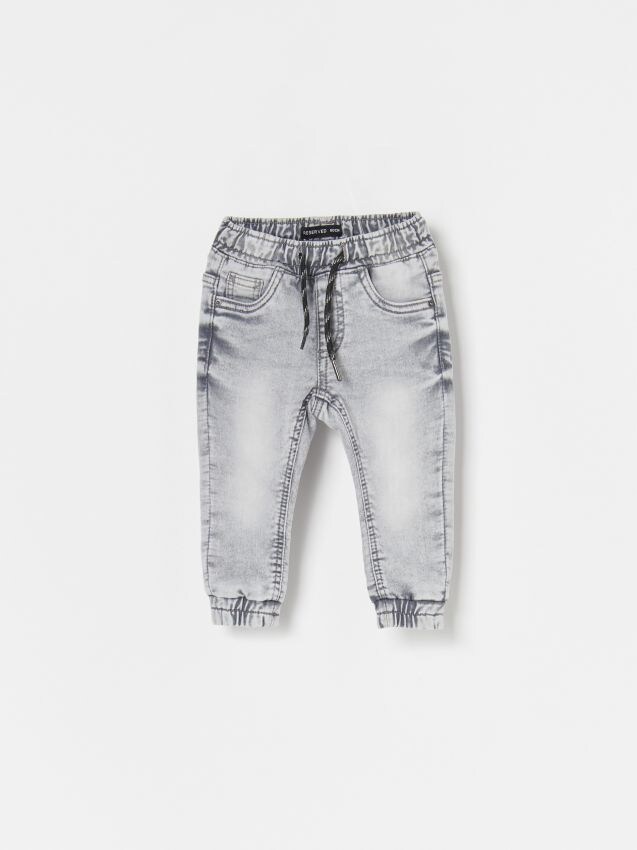 Denim joggers with wash effect - grey - XG003-09J - RESERVED