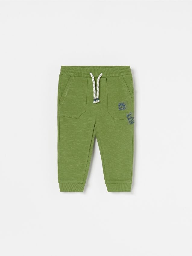 Joggers with decorative patches - green - XH728-78X - RESERVED