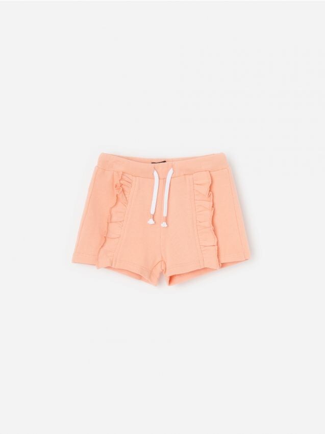 Sweat shorts with ruffles - orange - XH926-24X - RESERVED