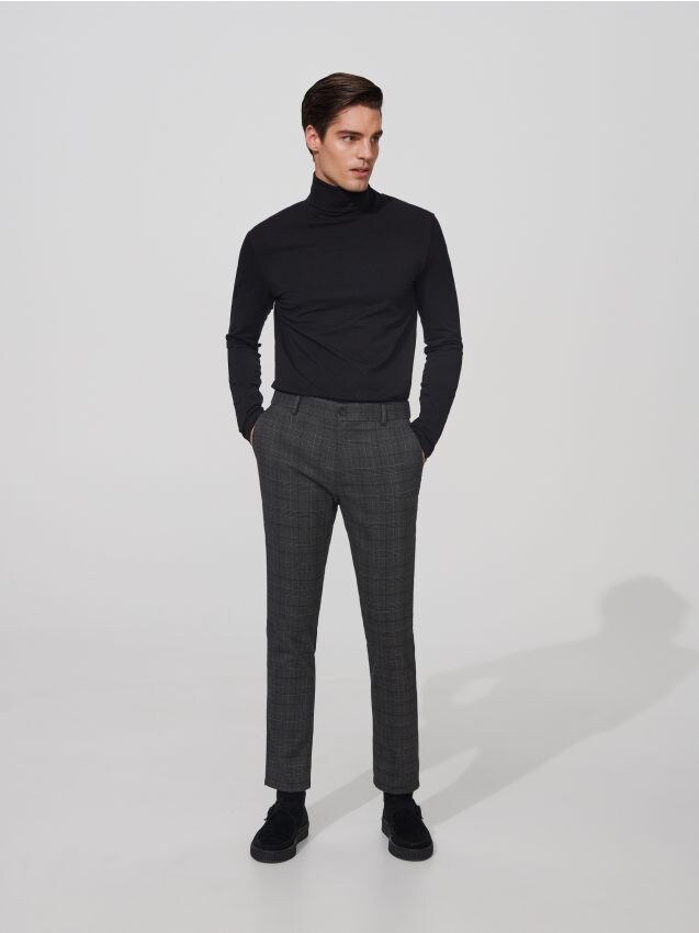 Spodnie chino w kratę - szary - XI334-90P - RESERVED