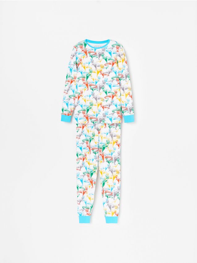 Dinosaur print PJs - white - XJ407-00X - RESERVED