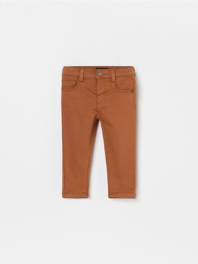 Spodnie z elastycznej tkaniny slim fit - pomarańczowy - XJ987-28X - RESERVED