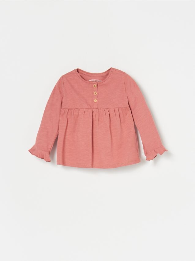 Shirt mit Rüschen An Den Ärmeln - rosa - XK242-38X - RESERVED