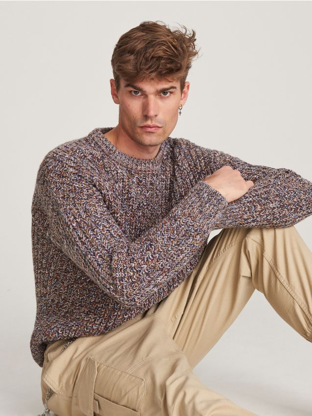 Melanżowy sweter - wielobarwny - XK997-MLC - RESERVED