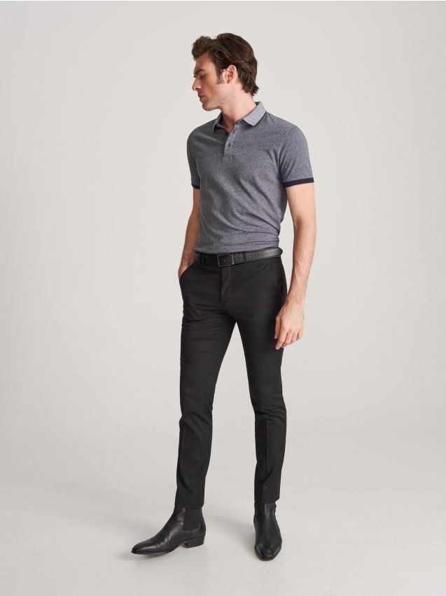 Herren polohemd - marineblau - XL065-59M - RESERVED