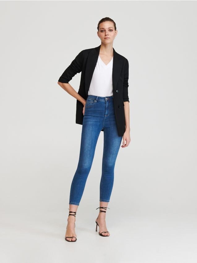 Slim Fit Jeans mit Hoher Taille - blau - XL227-55J - RESERVED