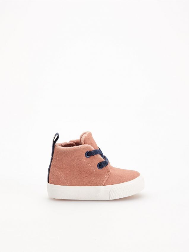 Wysokie trampki z syntetycznego zamszu - różowy - XL283-38X - RESERVED