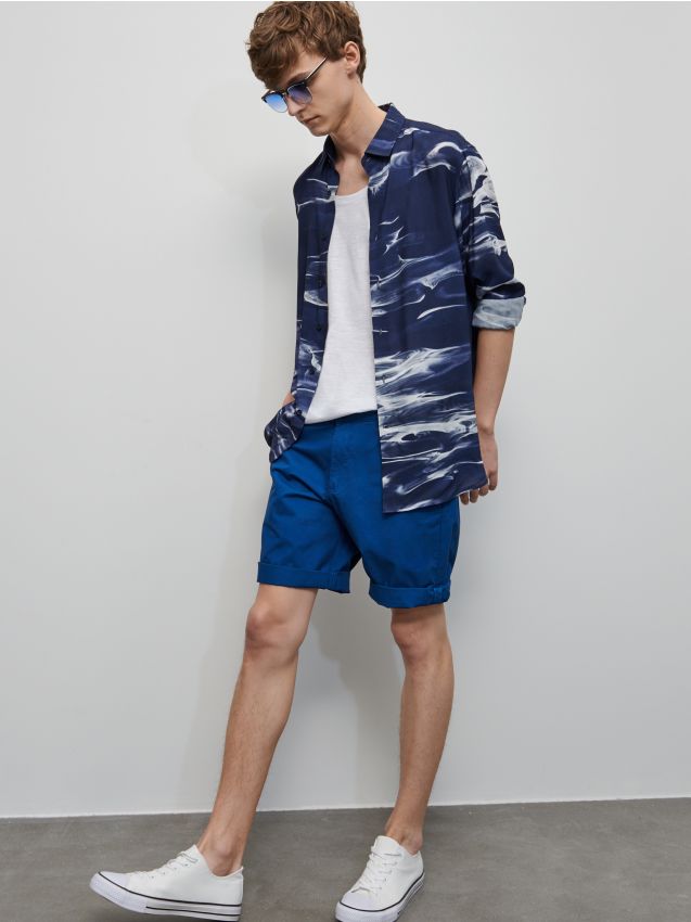 Plain shorts - blue - XL890-55X - RESERVED