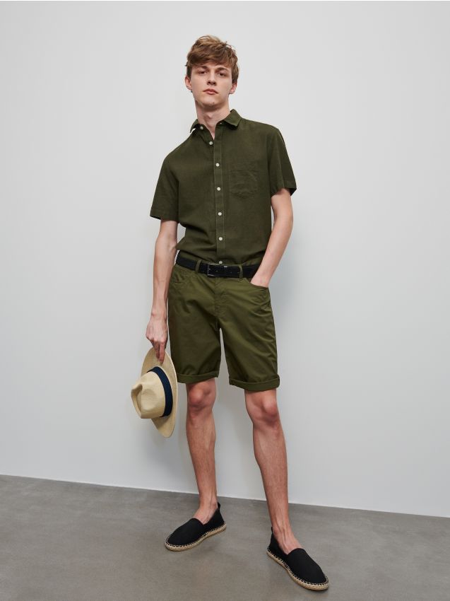 Cotton shorts - green - XL891-79X - RESERVED