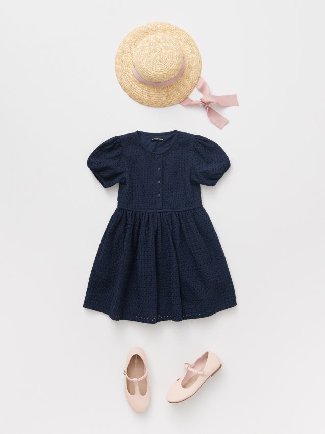 Open knit dress - navy - XP955-59X - RESERVED