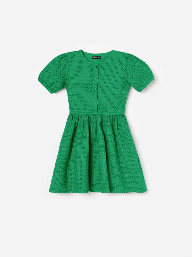 Open knit dress - green - XP955-70X - RESERVED